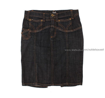 D&G Dolce & Gabbana Indigo Denim Skirt 38 26809377