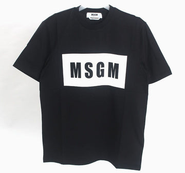 MSGM 20SS Men's Logo T-Shirt Black White Logo 18449405