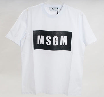 MSGM Logo T-Shirt Herren Weiß Schwarz 20SS 18449294