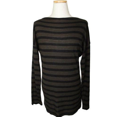 Vince Khaki & Black Stripe Top 55 26807239
