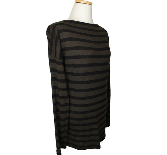 Vince Khaki & Black Stripe Top 55 26807239