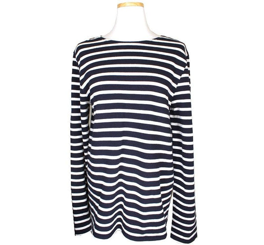Saint James Navy Stripe Long Sleeve Top M Unisex 26807211
