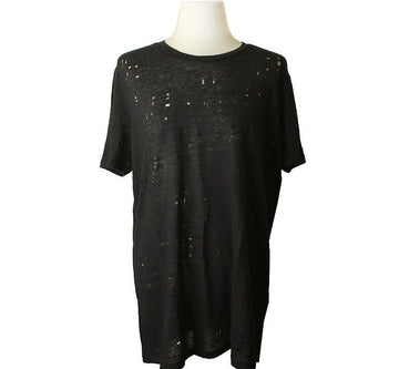 Iro Black Damage Linen T-Shirt 0 27635166