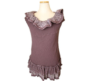 ISSEY MIYAKE Issey ME Kakaofarbe Rüschenshirt 1 26807231