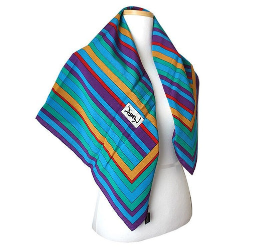Saint Laurent Multi Stripe Silk Scarf 37594123