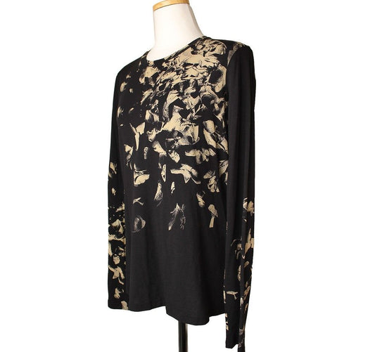 Theory Black & Beige Printed T-Shirt 55 26806973