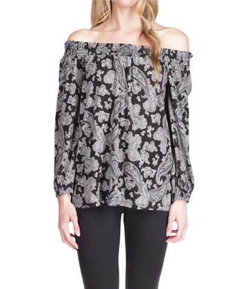 Michael Kors Paisley Print Off Shoulder Top 9831618 5 36606479