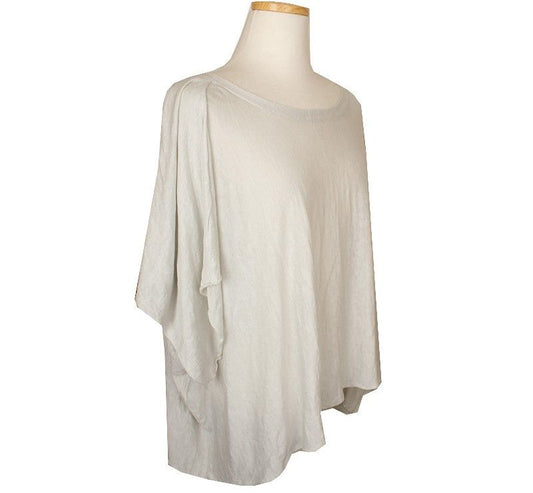 Joseph Silver Linen Blend Loose Fit Knit Asymmetric Top 0 26807075