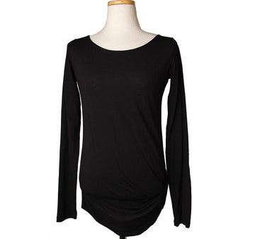 THEORY Schwarzes Drapiertes T-Shirt 55 26806995