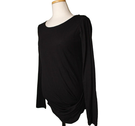 Theory Black Draped T-Shirt 55 26806995