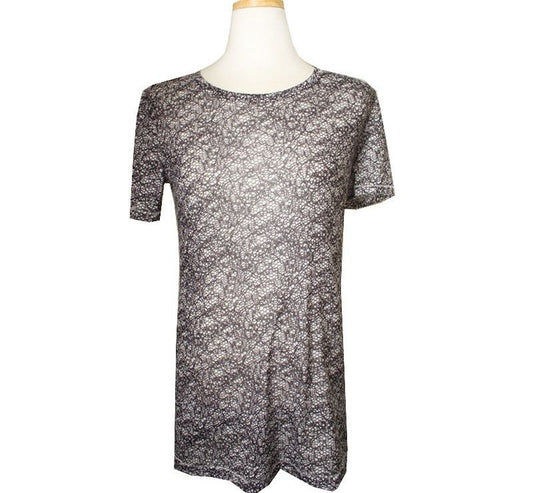 Rag & Bone Black & Gray Mesh Print Cotton Blend T-Shirt 44~55 26807100