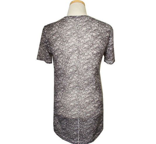 Rag & Bone Black & Gray Mesh Print Cotton Blend T-Shirt 44~55 26807100