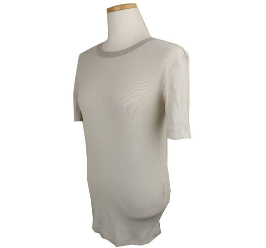 ISSEY MIYAKE Light Gray Cotton Ribbed Top M 26807080