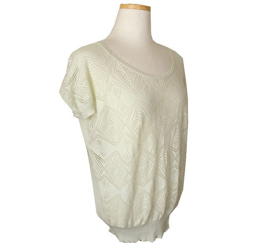 Salvatore Ferragamo Lime Graphic Punched Pattern Cotton Knit M 26809971