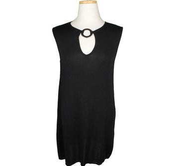 MAXMARA ブラックメタルディテールニットノースリーブトップス S 26809911