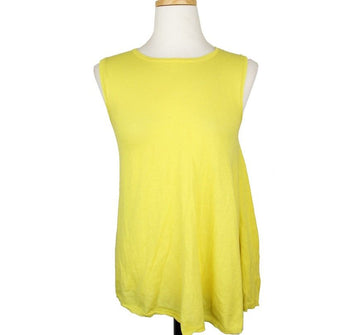 JIL SANDER イエローアシンメトリーフレアニットトップス 36 26810086