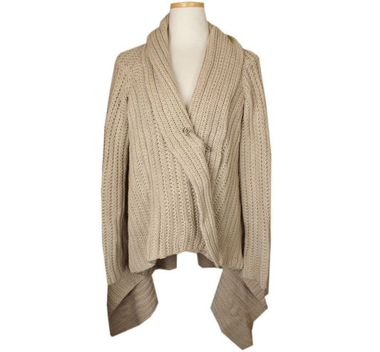 JOSEPH Beige Baumwollstrick-Schalkardigan S 26810051