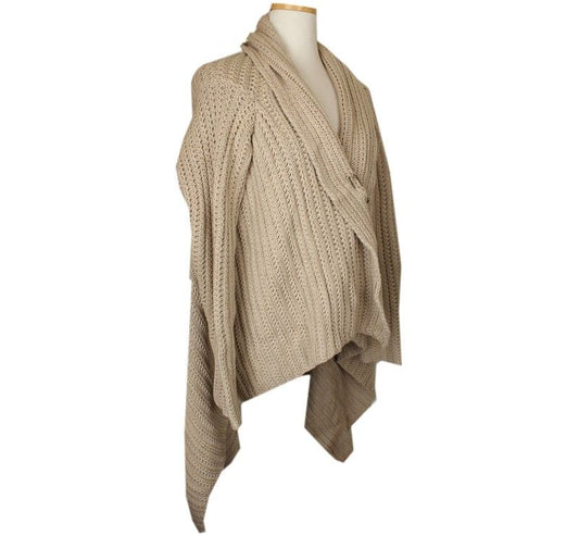 JOSEPH Beige Baumwollstrick-Schalkardigan S 26810051