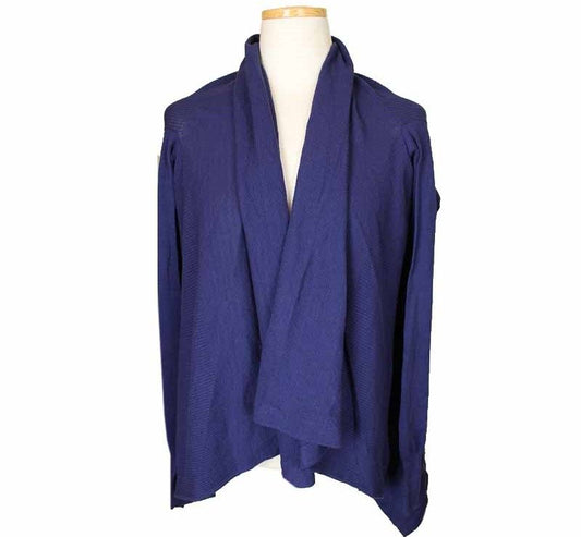 JOSEPH Offene Baumwolle-Seide Strickjacke in Marineblau M 26810042