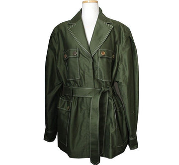 Sandro Green Belted Jacket 77 35966493
