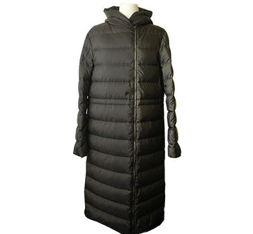 THEORY Schwarze asymmetrische Reißverschluss Kapuzenschal-Padding-Mantel 55 27903541