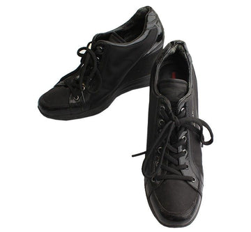 Prada Black Pocono Logo Wedge Sneakers 40.5 26807677