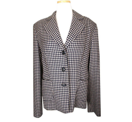 MaxMara Wool Cashmere Houndstooth Check Jacket 44 26810245