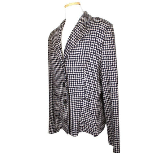MaxMara Wool Cashmere Houndstooth Check Jacket 44 26810245