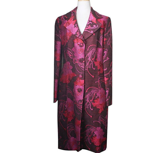Armani Collezioni Wool Blend Fuchsia Coat M (55 Small 66) 32309147