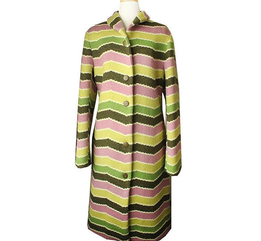 Missoni Wool Multi Pattern Knit Long Coat 46 26810609
