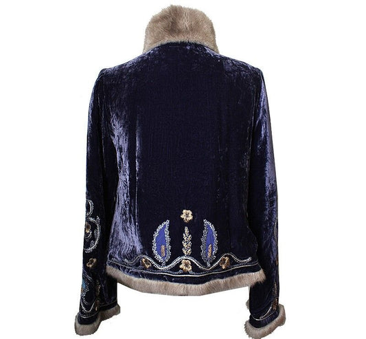 BLUMARINE Mink Velvet Stickjacke 44 38279781