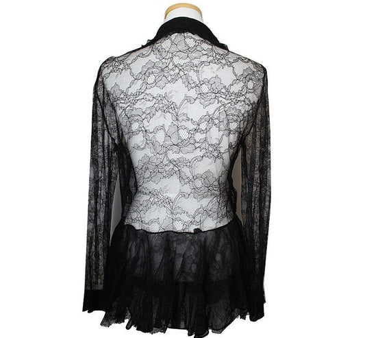 ANNA MOLINARI Black Lace Blouse 44 38436374