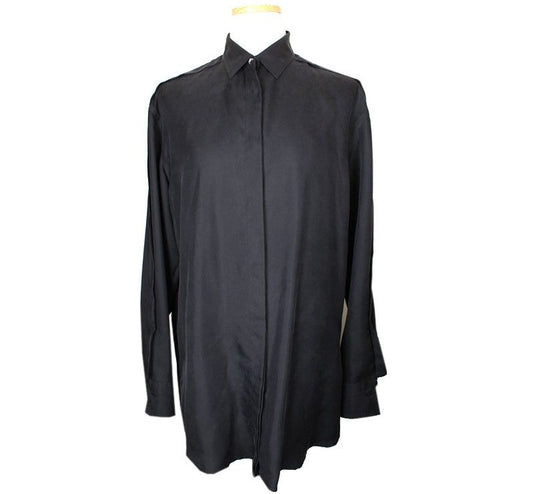 Bottega Veneta Gray Silk Blouse 38 26809120