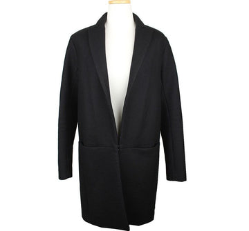THEORY Schwarzer Wollkaschmir Halboffener Mantel S 26810732
