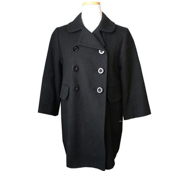 Chloe Black 3/4 Sleeve Double Button Coat 55 26810587