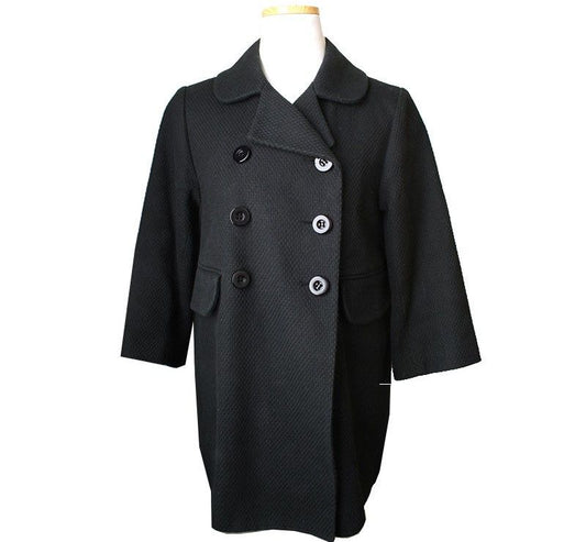 Chloe Black 3/4 Sleeve Double Button Coat 55 26810587