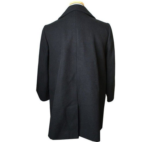 Chloe Black 3/4 Sleeve Double Button Coat 55 26810587