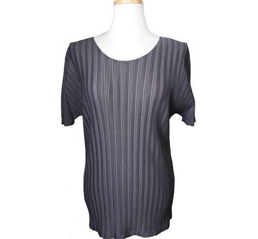 ISSEY MIYAKE Pleats Please Deep Gray Short Sleeve Top 5 33578094