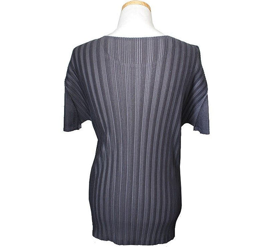 ISSEY MIYAKE Pleats Please Deep Gray Short Sleeve Top 5 33578094