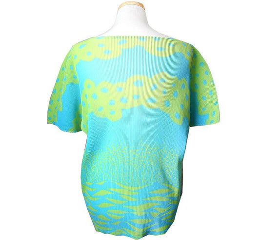 ISSEY MIYAKE Pleats Please Green & Blue Top 3 33578096