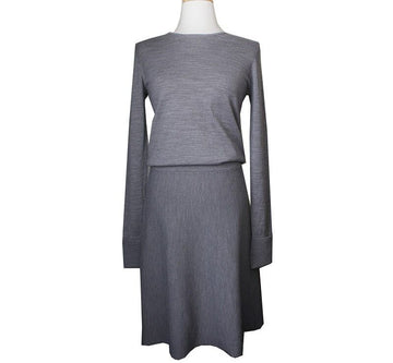 Theory Gray Knit Long Dress 44 33578351