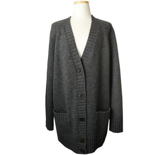 Theory Gray Wool Blend Knit Cardigan S 26809859