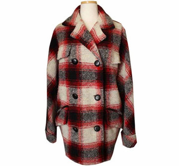 ISABEL MARANT ビッグチェック オーバーサイズ ウールブレンド パディングコート 40 26811997