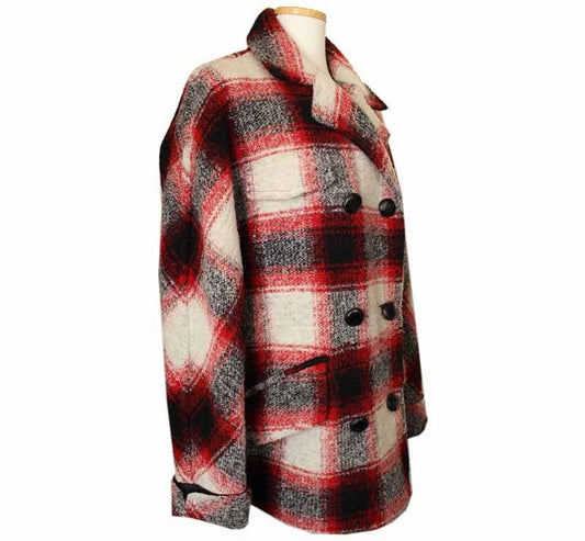 ISABEL MARANT ビッグチェック オーバーサイズ ウールブレンド パディングコート 40 26811997