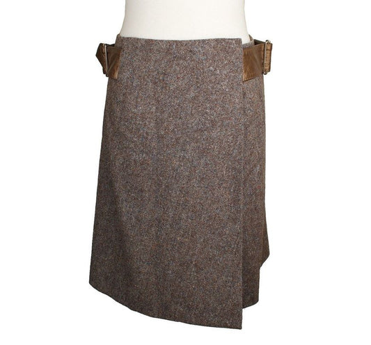 Louis Vuitton Bokashi Brown Belted Wrap Skirt 36 26809332