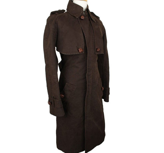 Dsquared2 Dark Brown Denim Trench Coat 42 26810768