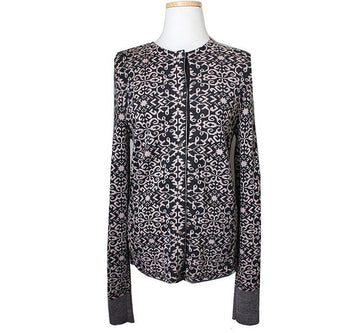 Salvatore Ferragamo Wool Black & Beige Knit Cardigan 44 35298872