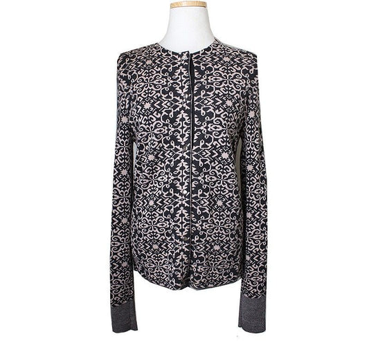 Salvatore Ferragamo Wool Black & Beige Knit Cardigan 44 35298872