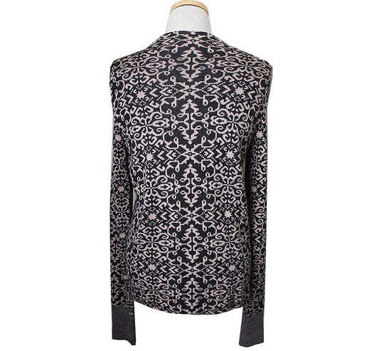 Salvatore Ferragamo Wool Black & Beige Knit Cardigan 44 35298872