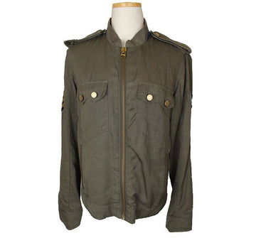 Zadig & Voltaire Khaki Skull Embroidered Epaulet Field Jacket S 26809882